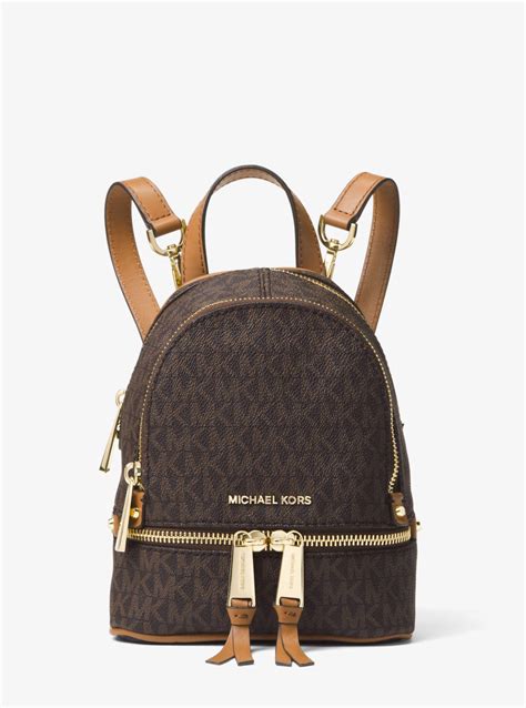 michael kors rhea mini backpack brown|michael kors rhea colorblock backpack.